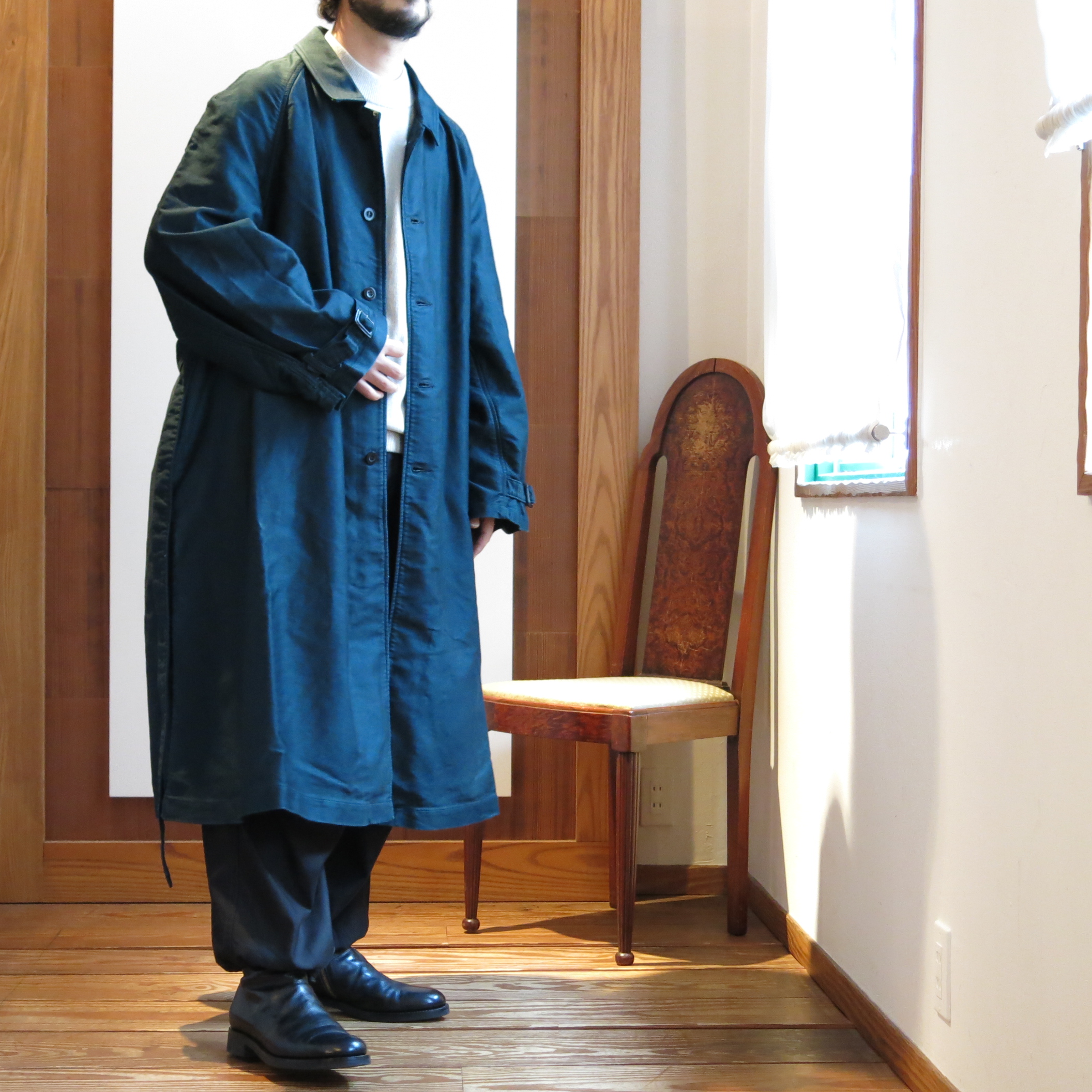 選べる２個セット OUTIL ウティ モールスキンコート ベージュ MANTEAU