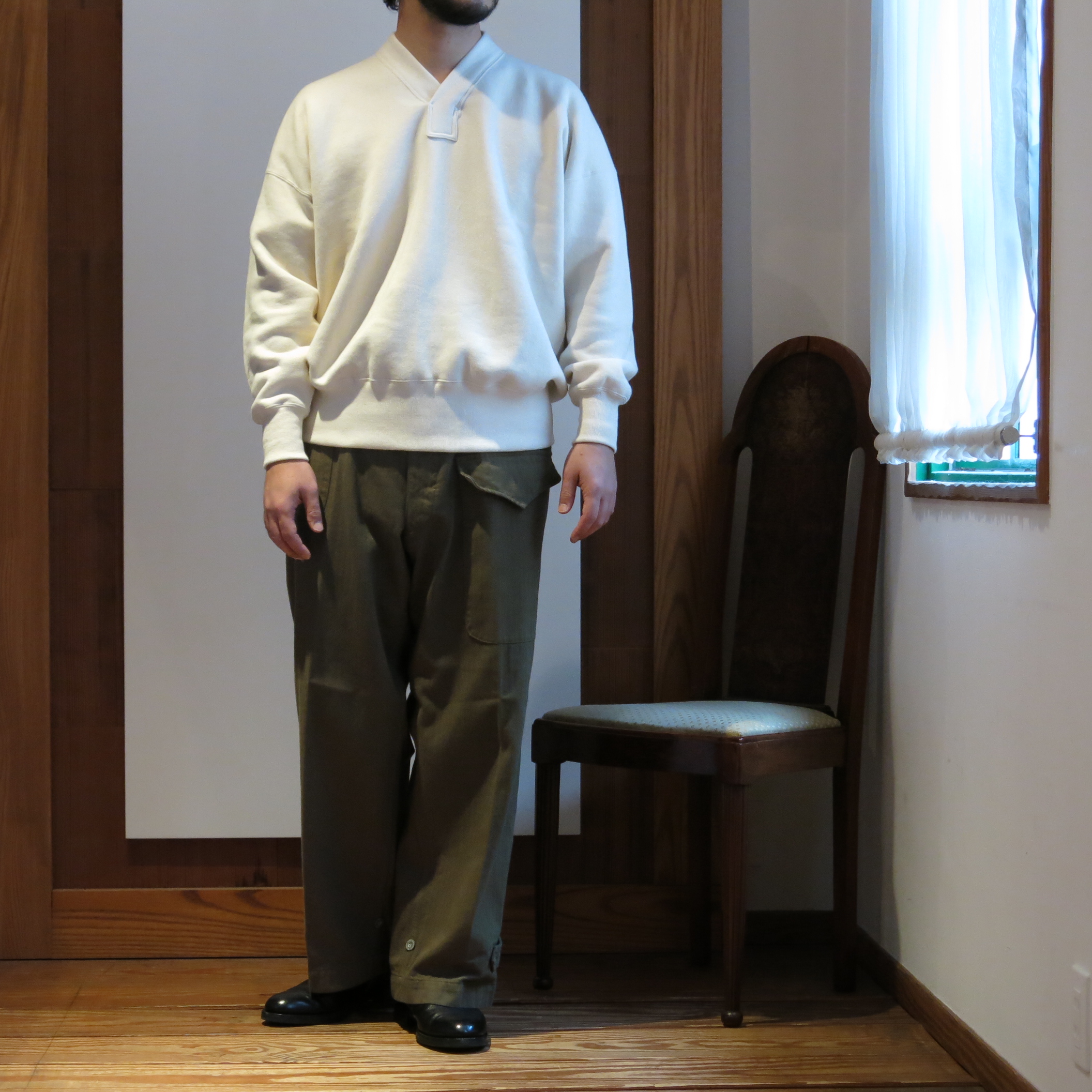 OLDE HOMESTEADER KNITWEAR / EXTRA COTTON FLEECE / Y NECK