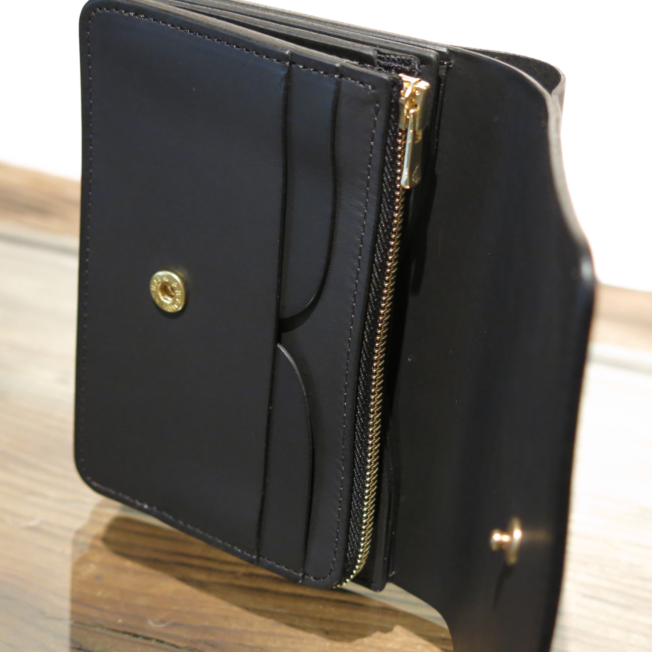 19,600円forme short wallet baby calf オールブラック